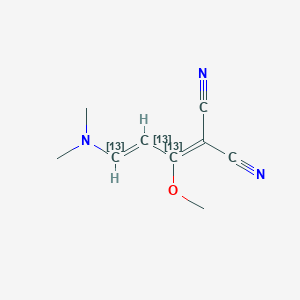molecular formula C₆¹³C₃H₁₁N₃O B1147048 1,1-Dicyano-2-methoxy-4-dimethylamino-1,3-butadiene-13C3 CAS No. 1391062-38-6