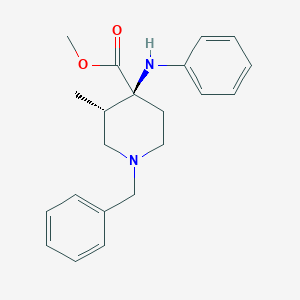 molecular formula C₂₁H₂₆N₂O₂ B1147059 cis-3-Methyl-4-(phenylamino)-1-(phenylmethyl)-4-piperidinecarboxylic Acid Methyl Ester CAS No. 147292-29-3