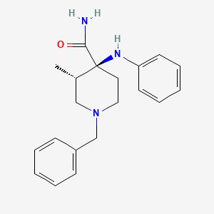 molecular formula C₂₀H₂₅N₃O B1147061 cis-3-Methyl-4-(phenylamino)-1-(phenylmethyl)-4-piperidinecarboxamide CAS No. 147292-26-0