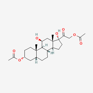 molecular formula C₂₅H₃₈O₇ B1147070 3beta-Tetrahydrocortisol 3,21-Diacetate CAS No. 6820-57-1