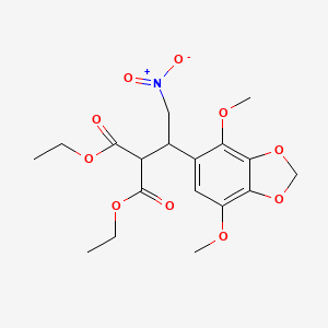 molecular formula C18H23NO10 B11470700 Diethyl [1-(4,7-dimethoxy-1,3-benzodioxol-5-yl)-2-nitroethyl]propanedioate 