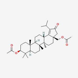 molecular formula C34H52O5 B1147075 ((3aR,5aR,5bR,7aR,9S,11aR,11bR,13aS)-9-acetoxy-1-isopropyl-5a,5b,8,8,11a-pentamethyl-2-oxo-2,3,4,5,5a,5b,6,7,7a,8,9,10,11,11a,11b,12,13,13a-octadecahydro-3aH-cyclopenta[a]chrysen-3a-yl)methyl acetate CAS No. 139255-65-5