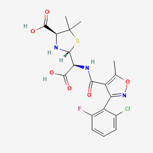molecular formula C19H19ClFN3O6S B1147082 (2R,4S)-2-[(R)-carboxy-[[3-(2-chloro-6-fluorophenyl)-5-methyl-1,2-oxazole-4-carbonyl]amino]methyl]-5,5-dimethyl-1,3-thiazolidine-4-carboxylic acid CAS No. 42947-70-6