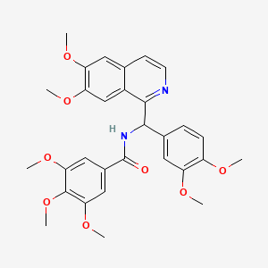 molecular formula C30H32N2O8 B11470885 N-[(6,7-dimethoxyisoquinolin-1-yl)(3,4-dimethoxyphenyl)methyl]-3,4,5-trimethoxybenzamide 