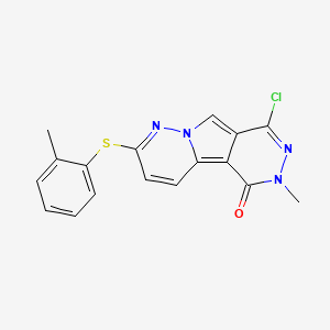 molecular formula C17H13ClN4OS B11470941 6-chloro-4-methyl-11-(2-methylphenyl)sulfanyl-4,5,9,10-tetrazatricyclo[7.4.0.02,7]trideca-1,5,7,10,12-pentaen-3-one 
