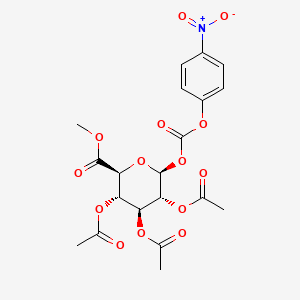 molecular formula C₂₀H₂₁NO₁₄ B1147098 beta-D-Glucopyranuronic Acid Methyl Ester 2,3,4-Triacetate 1-(4-Nitrophenyl Carbonate) CAS No. 228412-71-3