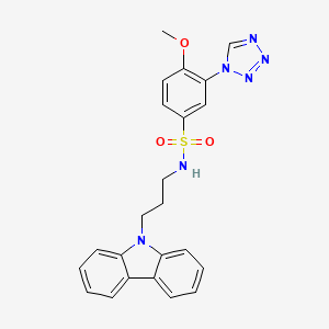 molecular formula C23H22N6O3S B11471090 N-[3-(9H-carbazol-9-yl)propyl]-4-methoxy-3-(1H-tetrazol-1-yl)benzenesulfonamide 