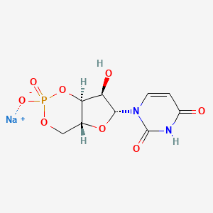 molecular formula C₉H₁₀N₂NaO₈P B1147122 Uridine, cyclic 3',5'-(hydrogen phosphate), monosodium salt CAS No. 56632-58-7