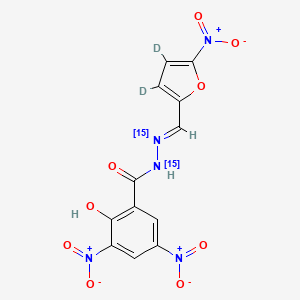 molecular formula C₁₂H₅D₂N₃¹⁵N₂O₉ B1147127 Nifursol-15N2,d2 CAS No. 1246833-64-6