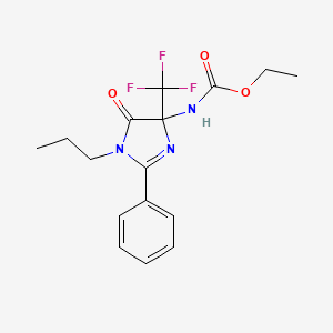 molecular formula C16H18F3N3O3 B11471464 ethyl [5-oxo-2-phenyl-1-propyl-4-(trifluoromethyl)-4,5-dihydro-1H-imidazol-4-yl]carbamate 