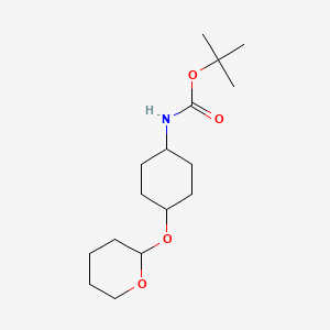 molecular formula C16H29NO4 B1147173 trans-[2-(4-tert-Butyloxycarbonylamino)cyclohexyloxy]tetrahydro-2H-pyran CAS No. 1322625-81-9