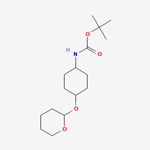 molecular formula C16H29NO4 B1147173 Tert-butyl N-[4-(oxan-2-yloxy)cyclohexyl]carbamate CAS No. 1322625-81-9