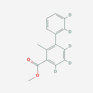 molecular formula C₁₅H₉D₅O₂ B1147189 Methyl 2,3,4-trideuterio-5-(2,3-dideuteriophenyl)-6-methylbenzoate CAS No. 1329835-46-2