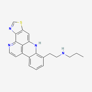 molecular formula C21H20N4S B1147191 N-[2-(4-thia-6,9,19-triazapentacyclo[10.7.1.03,7.08,20.013,18]icosa-1,3(7),5,8,10,12(20),13,15,17-nonaen-17-yl)ethyl]propan-1-amine CAS No. 133401-11-3