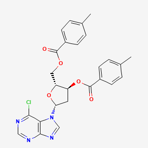 molecular formula C₂₆H₂₃ClN₄O₅ B1147204 3,5-O-Ditoluoyl 6-Chloropurine-7-|A-D-deoxyriboside CAS No. 91713-51-8