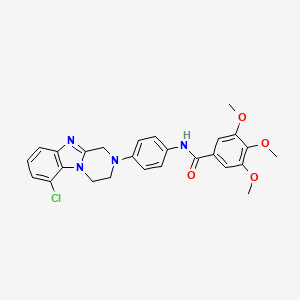 molecular formula C26H25ClN4O4 B11472053 N-[4-(6-chloro-3,4-dihydropyrazino[1,2-a]benzimidazol-2(1H)-yl)phenyl]-3,4,5-trimethoxybenzamide 