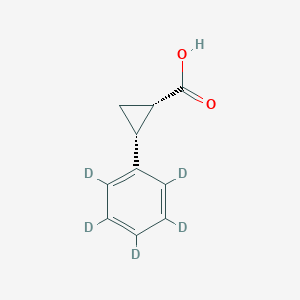 molecular formula C₁₀H₅D₅O₂ B1147218 rac trans-2-Phenylcyclopropanecarboxylic-d5 Acid CAS No. 107077-95-2