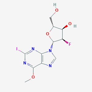 molecular formula C11H12FIN4O4 B114722 9-(2-Deoxy-2-fluororibofuranosyl)-2-iodo-6-methoxypurine CAS No. 150863-85-7