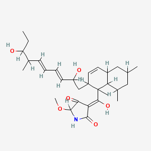 molecular formula C30H45NO6 B1147226 2H-Imidazol-2-one, 3-((2-(2,8-dihydroxy-7-methyl-3,5-decadienyl)-1,2,4a,5,6,7,8,8a-octahydro-1,6,8-trimethyl-1-naphthalenyl)carbonyl)-1,5-dihydro-4-hydroxy-5-methoxy- CAS No. 149779-39-5