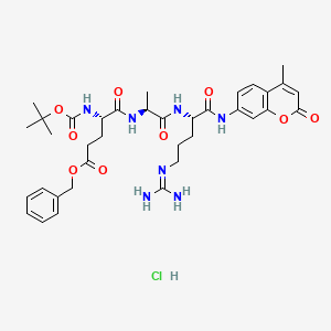 molecular formula C36H48ClN7O9 B1147231 Boc-glu(obzl)-ala-arg-amc hcl CAS No. 133448-25-6