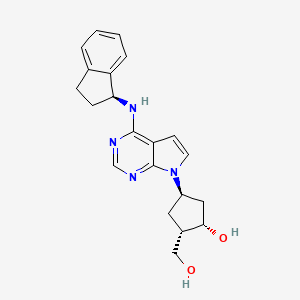 molecular formula C₂₁H₂₄N₄O₂ B1147237 (1S,2S,4R)-4-(4-((S)-2,3-dihydro-1H-inden-1-ylamino)-7H-pyrrolo[2,3-d]pyrimidin-7-yl)-2-(hydroxymethyl)cyclopentanol CAS No. 905580-90-7
