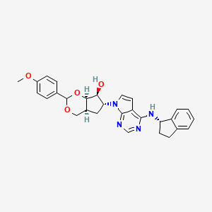 (4aS,6R,7S,7aR)-6-(4-((S)-2,3-dihydro-1H-inden-1-ylamino)-7H-pyrrolo[2,3-d]pyrimidin-7-yl)-2-(4-methoxyphenyl)hexahydrocyclopenta[d][1,3]dioxin-7-ol