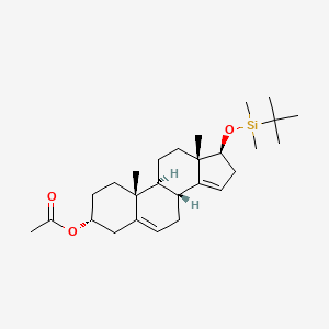 molecular formula C₂₇H₄₄O₃Si B1147242 3-O-Acetyl-17-O-tert-butyldimethylsilyl 5,14-Androstadiene-3beta,17beta-diol CAS No. 61252-31-1