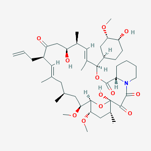 molecular formula C44H69NO12 B1147246 (1R,9S,12R,13E,15S,16S,19R,20E,23S,25S,26R,27S,29R)-1,16-dihydroxy-12-[(1R,3S,4R)-4-hydroxy-3-methoxycyclohexyl]-25,27-dimethoxy-13,15,21,23,29-pentamethyl-19-prop-2-enyl-11,30-dioxa-4-azatricyclo[24.3.1.04,9]triaconta-13,20-diene-2,3,10,18-tetrone CAS No. 131944-48-4