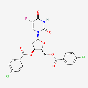 molecular formula C₂₃H₁₇Cl₂FN₂O₇ B1147250 [(2R,3S,5R)-3-(4-氯苯甲酰)氧基-5-(5-氟-2,4-二氧嘧啶-1-基)氧杂环己烷-2-基]甲基 4-氯苯甲酸酯 CAS No. 1582-79-2