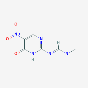 molecular formula C₈H₁₁N₅O₃ B1147252 2-[(Dimethylamino)methylene]amino-6-methyl-5-nitro-4-pyrimidinol CAS No. 151587-54-1