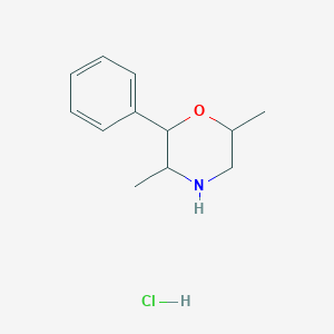 molecular formula C₁₂H₁₈ClNO B1147260 3,6-DiMethyl-2-phenyl Morpholine Hydrochloride CAS No. 92902-99-3