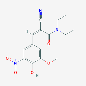 molecular formula C₁₅H₁₇N₃O₅ B1147268 (2Z)-2-Cyano-N,N-diethyl-3-(4-hydroxy-3-methoxy-5-nitrophenyl)prop-2-enamide CAS No. 146698-91-1