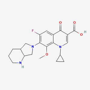 molecular formula C21H24FN3O4 B1147281 1-Cyclopropyl-6-fluoro-8-methoxy-7-(octahydro-6h-pyrrolo[3,4-b]pyridin-6-yl)-4-oxo-1,4-dihydroquinoline-3-carboxylic acid CAS No. 158060-78-7