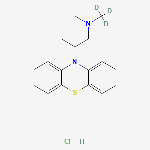 molecular formula C₁₇H₁₈D₃ClN₂S B1147293 Iso Promethazine-d3 Hydrochloride CAS No. 1329835-09-7