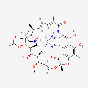 molecular formula C₄₆H₆₂N₄O₁₁ B1147297 25-O-Deacetyl-23-O-acetyl Rifabutin CAS No. 1242076-43-2
