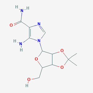 molecular formula C12H18N4O5 B1147309 5-AMino-1-[2,3-O-(1-Methylethylidene)-beta-D-ribofuranosyl]-1H-iMidazole-4-carboxaMide CAS No. 3676-69-5