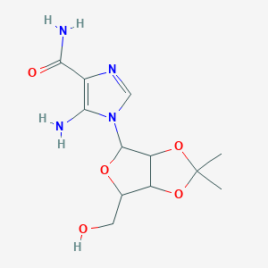 molecular formula C₁₂H₁₈N₄O₅ B1147309 5-Amino-1-[6-(hydroxymethyl)-2,2-dimethyl-3a,4,6,6a-tetrahydrofuro[3,4-d][1,3]dioxol-4-yl]imidazole-4-carboxamide CAS No. 3676-69-5