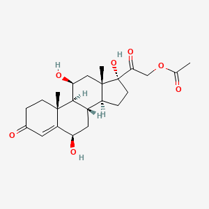 molecular formula C₂₃H₃₂O₇ B1147323 21-O-Acetyl 6|A-Hydroxy Cortisol CAS No. 13096-53-2