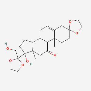 molecular formula C₂₅H₃₆O₇ B1147325 17,21-Dihydroxy-pregn-5-ene-3,11,20-trione 3,20-Diethylene Ketal CAS No. 101524-47-4