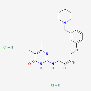 molecular formula C22H32Cl2N4O2 B1147334 5,6-Dimethyl-2-(4-(3-(1-piperidinomethyl)phenoxy)cis-butenylamino)-4-(1H)-pyrimidone dihydrochloride CAS No. 126869-04-3