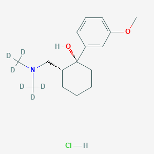 molecular formula C16 H19 D6 N O2 . Cl H B1147362 (-)-Tramadol-d6 Hydrochloride CAS No. 1109217-84-6