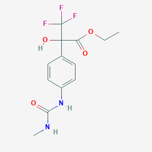 molecular formula C13H15F3N2O4 B11473677 Ethyl 3,3,3-trifluoro-2-hydroxy-2-{4-[(methylcarbamoyl)amino]phenyl}propanoate 