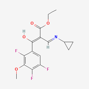 molecular formula C₁₆H₁₆F₃NO₄ B1147400 Ethyl 3-(cyclopropylamino)-2-(2,4,5-trifluoro-3-methoxybenzoyl)acrylate CAS No. 112811-70-8