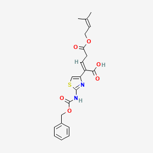 molecular formula C21H22N2O6S B1147406 5-(3-Methylbut-2-enoxy)-5-oxo-2-[2-(phenylmethoxycarbonylamino)-1,3-thiazol-4-yl]pent-2-enoic acid CAS No. 155657-19-5