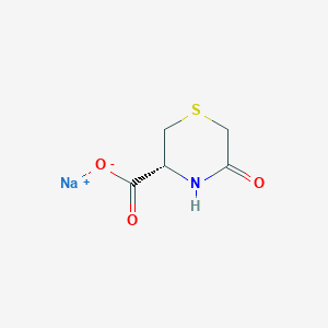 molecular formula C₅H₆NNaO₃S B1147413 Sodium (R)-5-oxothiomorpholine-3-carboxylate CAS No. 88933-48-6