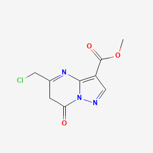molecular formula C9H8ClN3O3 B11474156 Methyl 5-(chloromethyl)-7-oxo-6,7-dihydropyrazolo[1,5-a]pyrimidine-3-carboxylate 