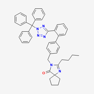 molecular formula C44H42N6O B1147432 2-Butyl-3-((2'-(2-trityl-2H-tetrazol-5-yl)-[1,1'-biphenyl]-4-yl)methyl)-1,3-diazaspiro[4.4]non-1-en-4-one CAS No. 138402-10-5