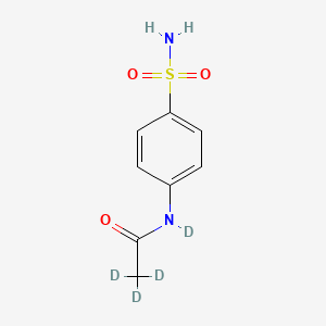 molecular formula C₈H₆D₄N₂O₃S B1147443 p-Sulfamylacetanilide-d4 CAS No. 77435-45-1