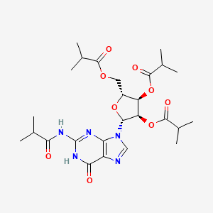 [(2R,3R,4R,5R)-5-[2-(2-methylpropanoylamino)-6-oxo-1H-purin-9-yl]-3,4-bis(2-methylpropanoyloxy)oxolan-2-yl]methyl 2-methylpropanoate