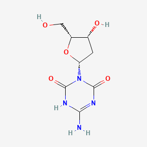 molecular formula C₈H₁₂N₄O₅ B1147451 6-Amino-3-(2-deoxy-beta-D-threo-pentofuranosyl)-1,3,5-triazine-2,4(1H,3H)-dione CAS No. 106966-55-6